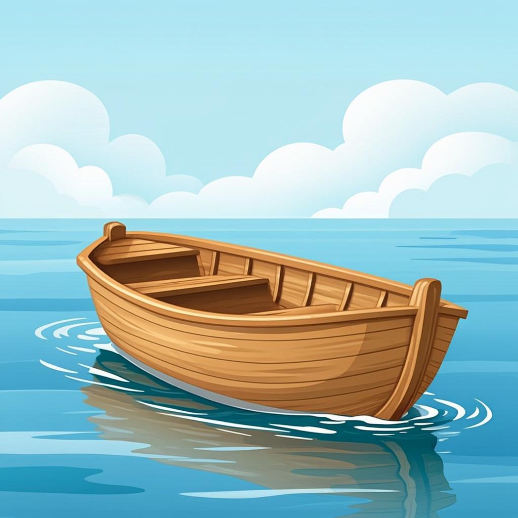Boat floating on calm water